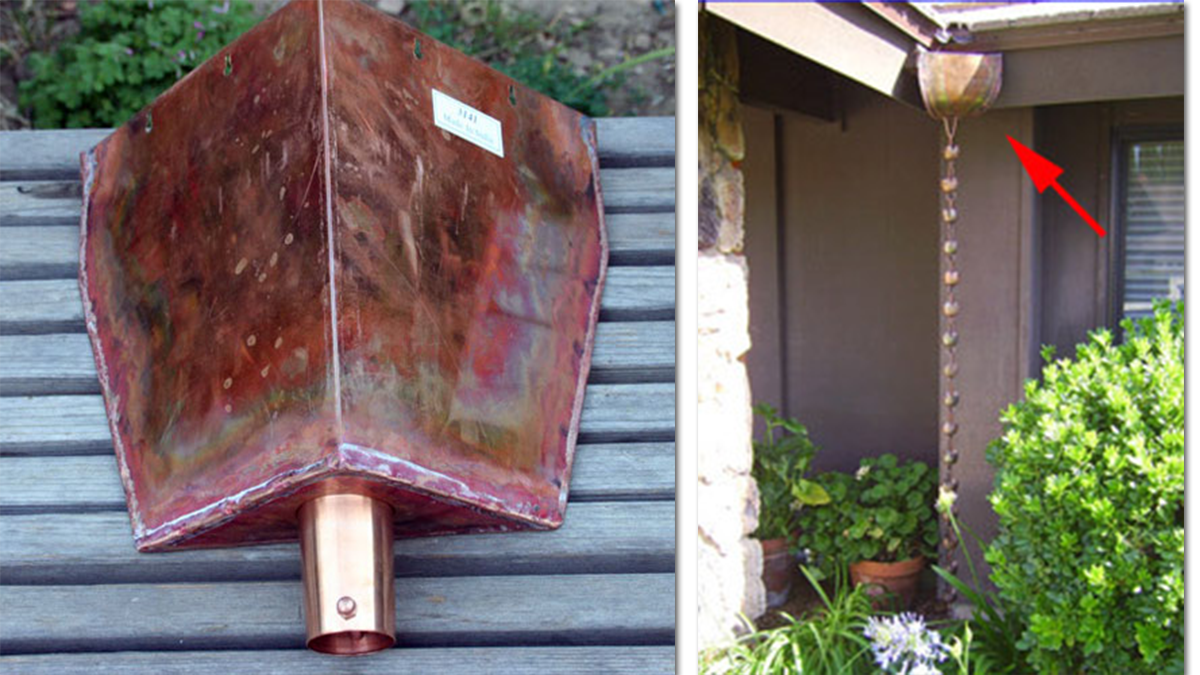 Corner Leaderhead for rain chains