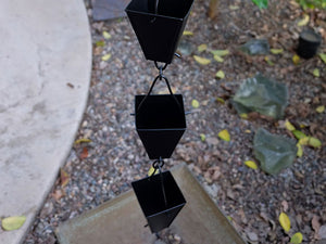 Black Tapered Square Cups Rain Chain Assembled