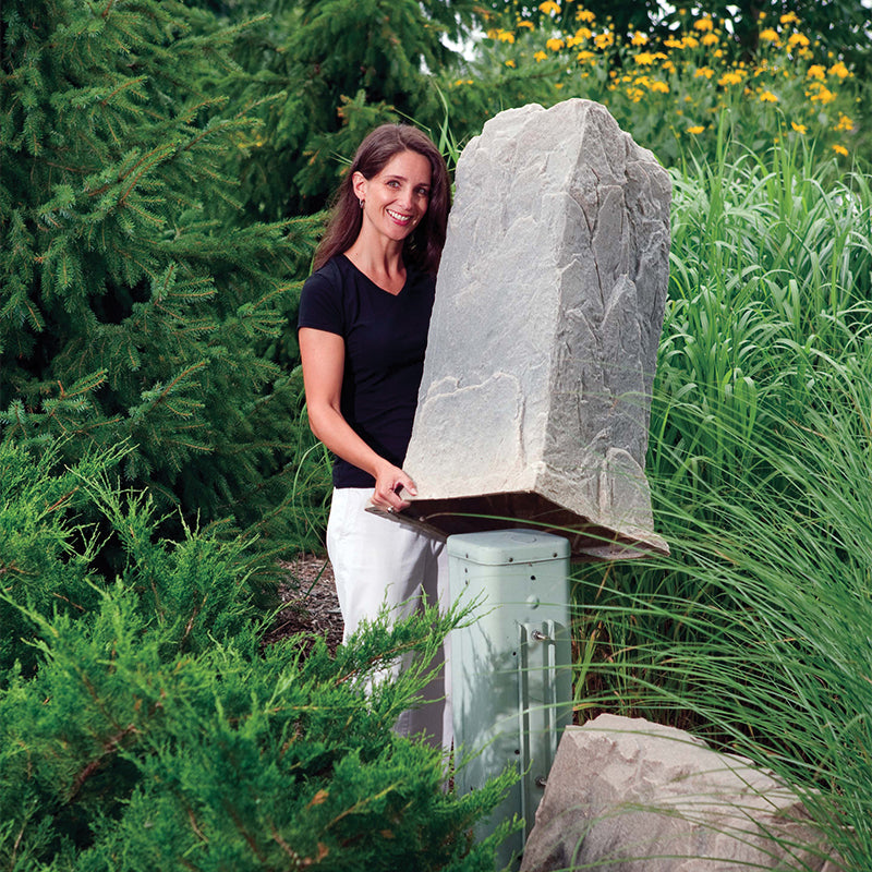 This is a photo of our DekoRRa Model 113 Faux Rock Enclosure. When clicked you'll be taken to all of our Faux Rock Enclosures.