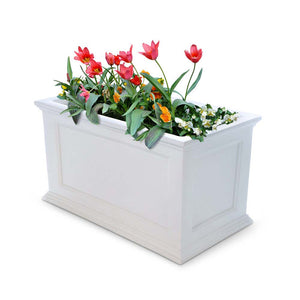 Fairfield 20in x 36in Rectangle Planter - White