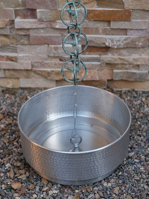 Cylinder Dish with loop kit and Rain Chain