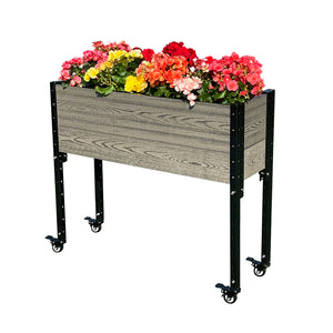 Elevated Trough Planter with Wheels 