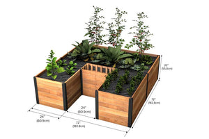 Mezza 6x6 Keyhole Composting Garden dimensions