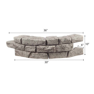Rock Lock Raised Garden Bed - Curved Rock Dimensions