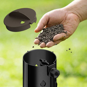 removable cap to add fertilizer