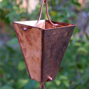 Large Tapered Cup style rain chain in Copper