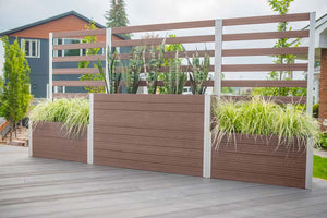 Urbana Parklette Combo With Trellis as privacy fence