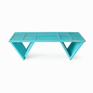 XQuare Wooden Bench X90 Turquoise Tint
