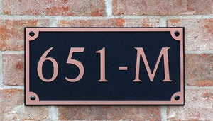 Custom address plaque on brick