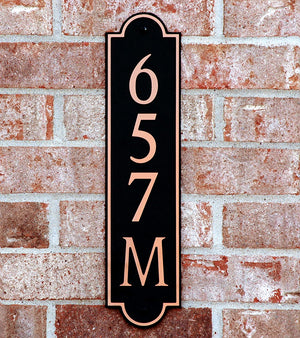 Custom address plaque on brick