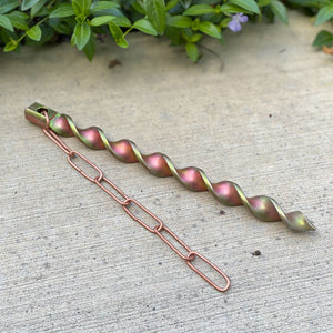 Copper rain chain anchor stake