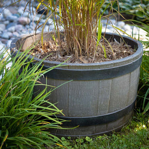 Whiskey Barrel Planter - Woodgrain