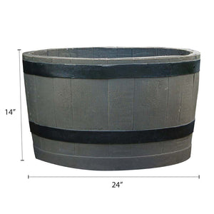 Whiskey Barrel Planter - Woodgrain Dimensions
