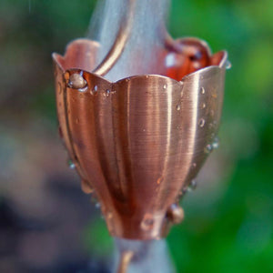 Fluted Copper Cups Rain Chain