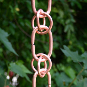 Close up image of Link & Loop Copper Rain Chain