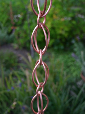 Full length image of Oval Loop Copper Rain Chain