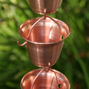 Copper Shizuka Cups Rain Chain