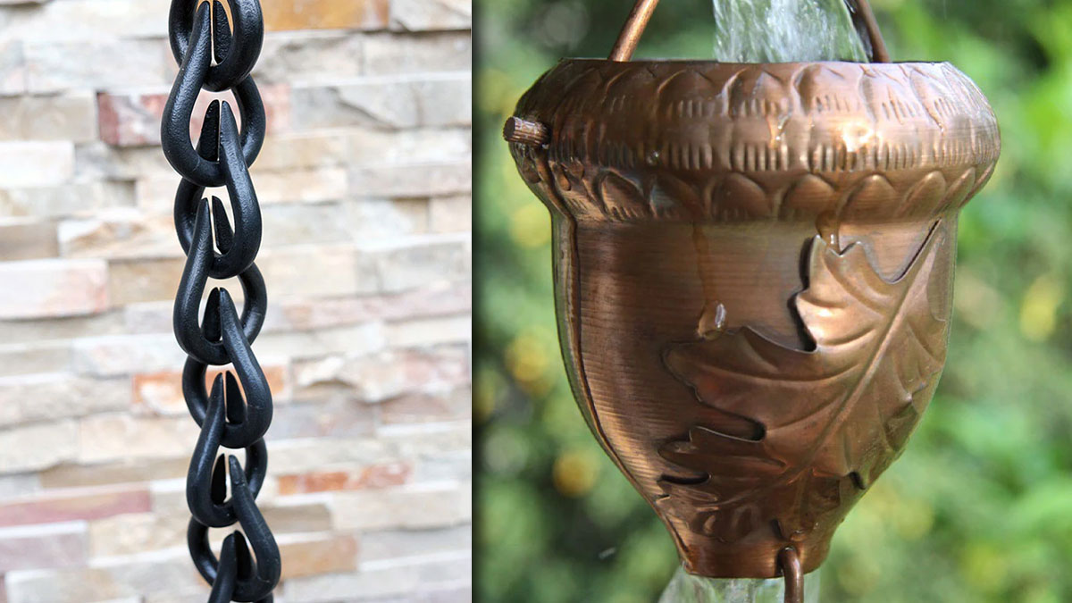 Examples On Home Chain Best Rain Chains for Rustic Homes