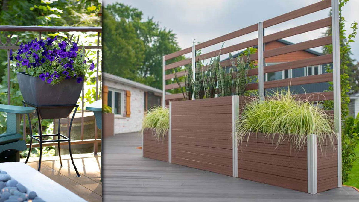 Using planters as a privacy fence