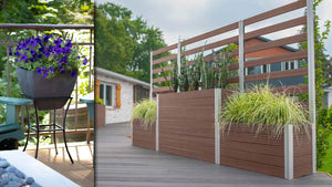 Using planters as a privacy fence