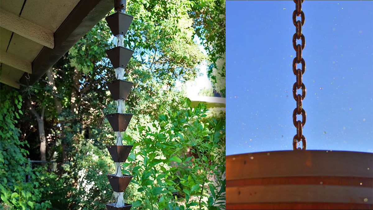 How to use rain chains with rain barrels