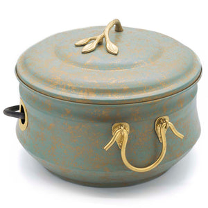 Sedona Hose Pot with Lid and Brass Accents