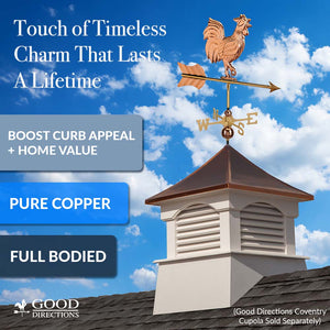 Rooster Cottage Weathervane with Roof Mount