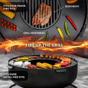 Cooking Grill Plate Accessory for Fire Pits and Paver Fire Pits