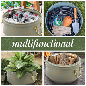 Sedona Hose Pot with Lid and Brass Accents