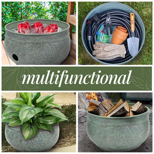 Key West Hose Pot with Blue Verde Finish