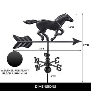 Horse Cottage Weathervane with Roof Mount