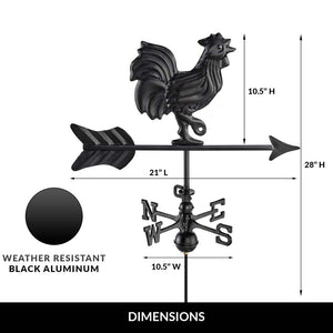 Rooster Cottage Weathervane with Roof Mount