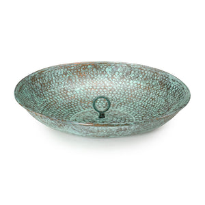 16.5" Blue Verde Copper Rain Chain Basin