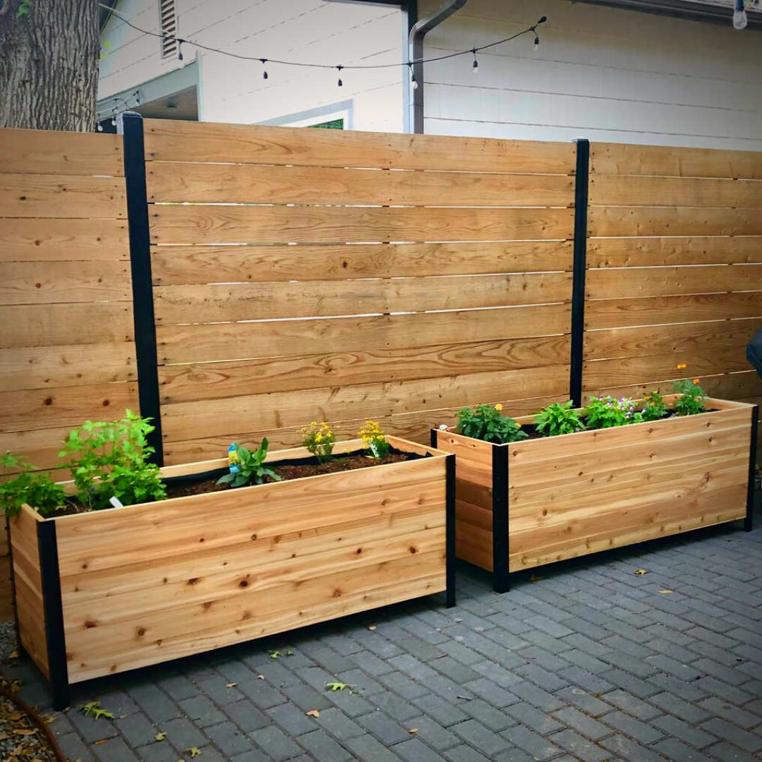 wooden box planters 18" x 60" Planter Box