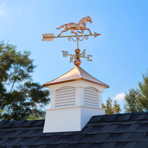Square Coventry Vinyl Cupola with Horse Weathervane