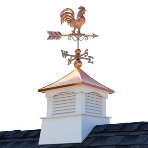 Square Coventry Vinyl Cupola with Rooster Weathervane
