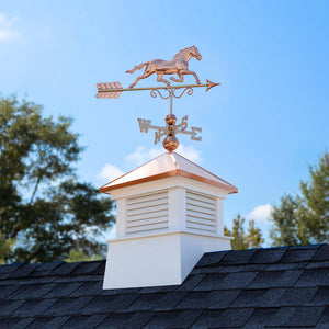 Square Manchester Vinyl Cupola with Horse Weathervane