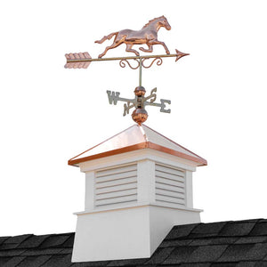 Square Manchester Vinyl Cupola with Horse Weathervane