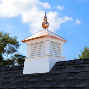 18" Square Manchester Vinyl Cupola with Avalon Copper Finial