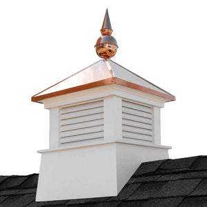 18" Square Manchester Vinyl Cupola with Avalon Copper Finial