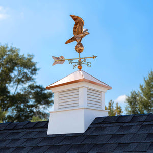 Square Manchester Vinyl Cupola with Eagle Weathervane