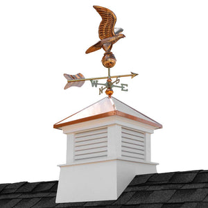 Square Manchester Vinyl Cupola with Eagle Weathervane