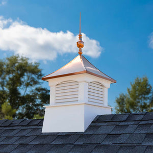 Square Coventry Vinyl Cupola with Victoria Copper Finial
