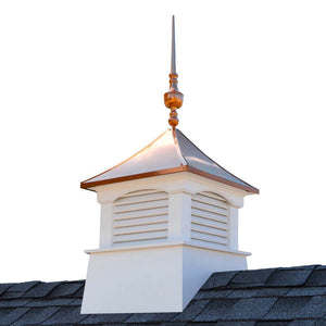 Square Coventry Vinyl Cupola with Victoria Copper Finial
