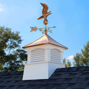 Square Coventry Vinyl Cupola with Eagle Weathervane