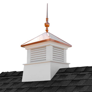 Square Manchester Vinyl Cupola with Victoria Copper Finial