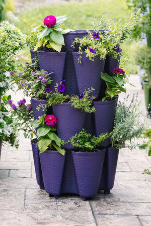 3 Tier GreenStalk Garden Original Vertical Planter - Basket Weave Texture
