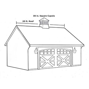 Windsor Vinyl Cupola with Black Aluminum Roof