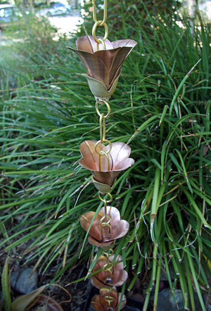 Mixed Petals Kanji Cups Rain Chain