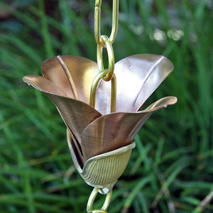 Mixed Petals Kanji Cups Rain Chain